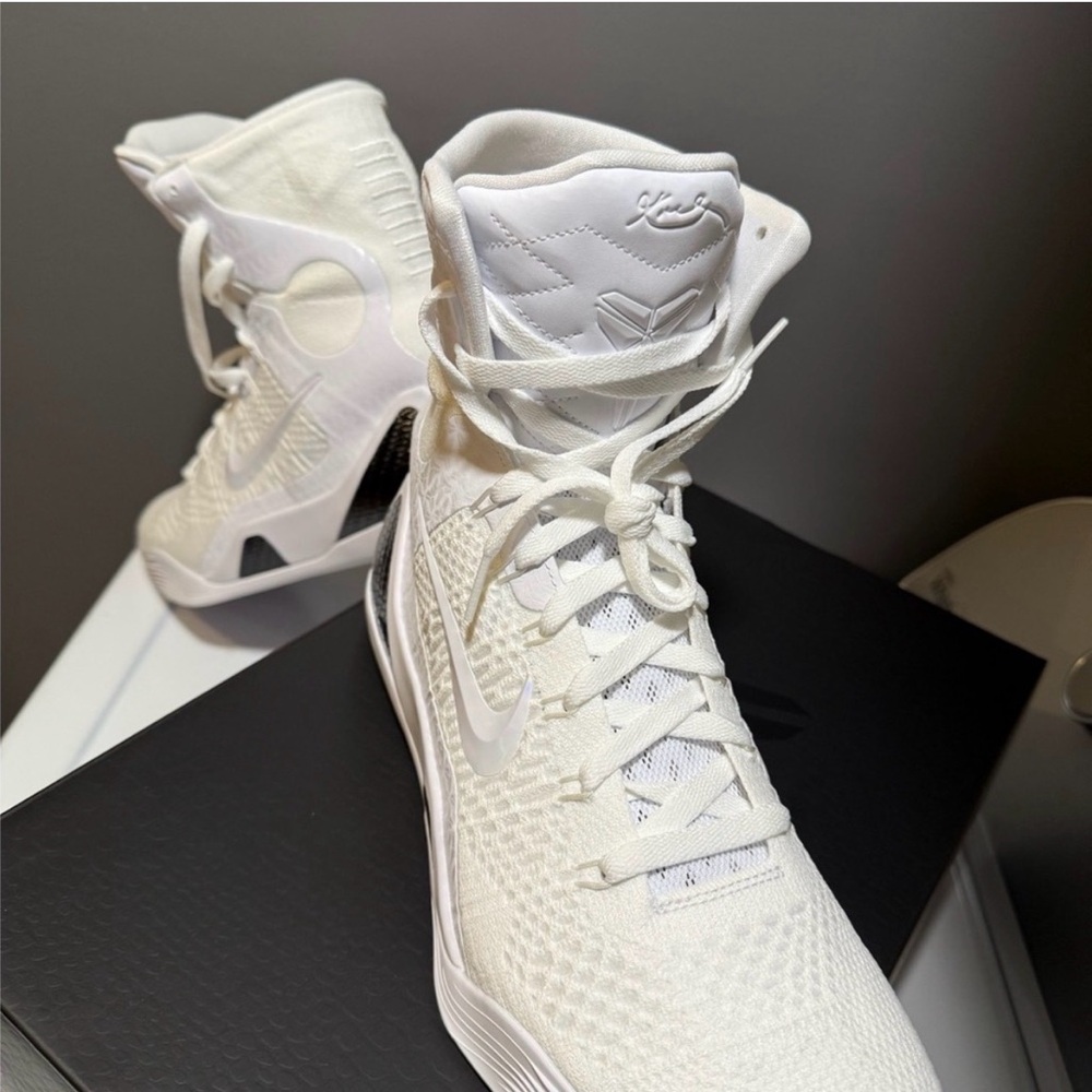 Kobe 9 Elite Protro “Halo” Nike White and Black High-Top Basketball Shoes - Picture 3 of 8